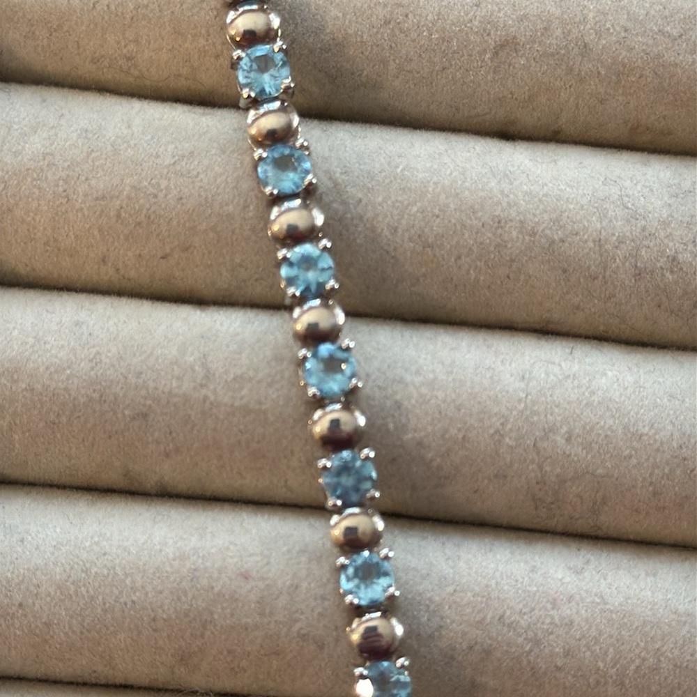 Silver and Blue Topaz Tennis Bracelet